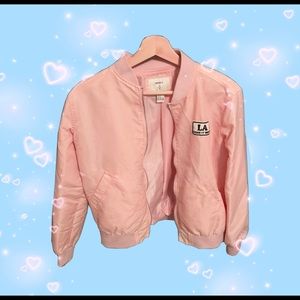 Cute pastel pink bomber jacket